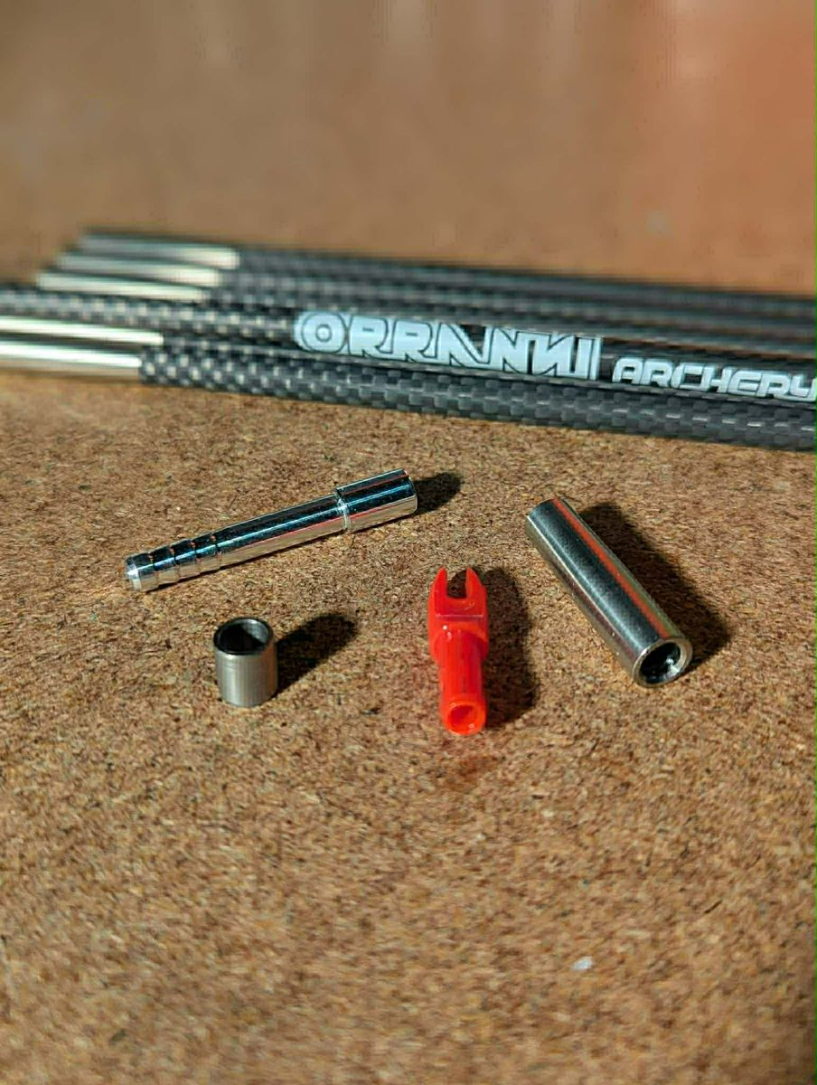 ORRANNI 3K woven shafts with machined inserts, outserts and points