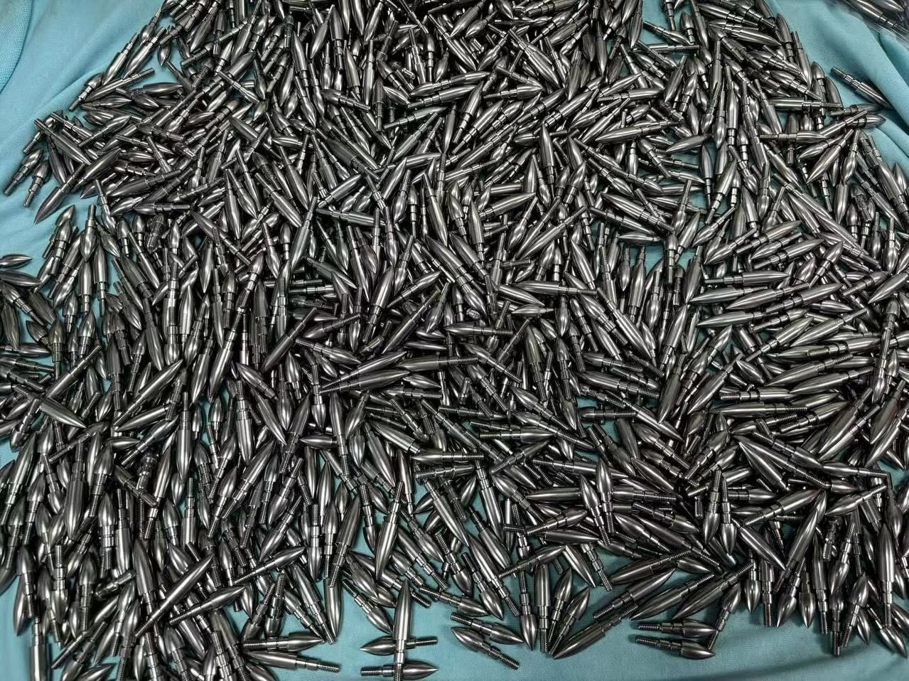 Hundreds of machined field points laid out in volume at the factory